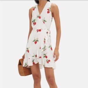 Rails White Dress with Red and Green Floral Print